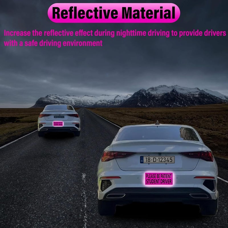 BFXM 4 PCS Student Driver Magnet for Car, New Driver Magnet for Car, Please Be Patient Funny Magnetic Student Driver,Reusable Movable Reflective Safety Warning Bumper Magnets - Image 4